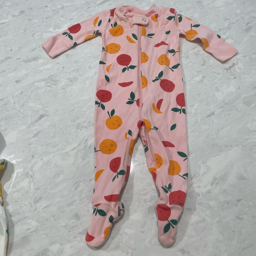 Hanna Andersson Pink Fruit Pattern Footie